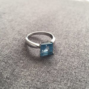 Princess Solitaire Topez Ring in 925 Italy Silver